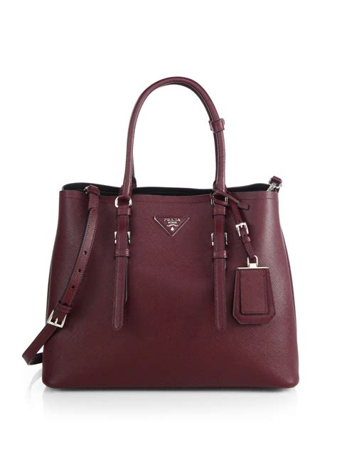 prada saffiano cuir double bag red|saffiano leather tote.